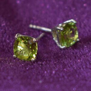 Peridot Solitaire Stud Earrings